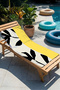 Tropical Leaf Beach Towel - Yellow Black Minimalist Pool Sea Bath Quick Dry Beach Cover - 4