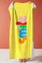 Colorful Smile Lettering Typographic Beach Towel - Modern Yellow Pop Art Quick-Dry Microfiber Towel Cover - 6