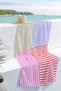 Striped Color Block Modern Beach Towel - Pastel Minimalist Summer Quick-Dry Microfiber Towel