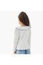 Girls Ruffled Collar T-shirt with Ribbed Texture - Cotton - Long Sleeves - 3