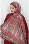 Ethnic Pattern Voile Shawl 70303-14 Claret Red