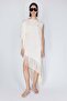 Fringed one-shoulder kaftan dress