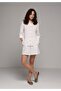 Regular Fit Shirt Neck Plain Women's White Short Sleeve Shirt - 3