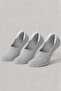 3-Piece Gray Melange Men's Bamboo Seamless Flexible Non-Slip Invisible Ballerina Socks - Premium - 2