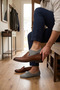 3-Piece Gray Men's Bamboo Seamless Flexible Non-Slip Invisible Ballerina Socks - Premium - 3