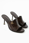 Nola Brown Heeled Slippers - 2