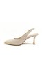 Beige Color Thin Heel Open Back Buckle Strap Women's Stiletto - 2