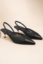Women's Black Knitted Detailed Short Heel Stiletto 5 cm Heel Comfortable Full Mold.