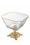 Luxury Silver Footed 7-Piece Glass Dessert, Magnolia and Treat Presentation Set Dowry Box Home Gift - 7