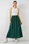 Women's Long Emerald Green Skirt - 3