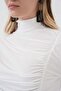 Women's Stand Collar White Blouse - 2