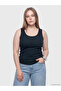 Navy Blue Large Size U-Neck Women's Undershirt