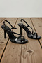 Women's Patent Leather Banded High Heel Square Toe Sandals Heel Faux Leather Daily Comfortable Modern Stylish Elegant