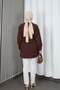 Hakim Collar Pleated Detailed Buttoned Tunic Brown Hnt2127 - 8