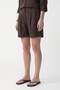 Dark Brown Lyocell Blended Women's Shorts - 3