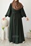 Asya Balloon Sleeve Dress Khaki - 6