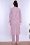 Soft Textured Cotton Maternity Pajama Set with Dressing Gown Effortt - Pink - 4