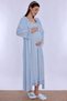 Maternity Nightgown Set with Nursing Features and Robe Effortt - Blue - 8