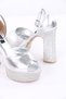 Stone-Embellished Thick Platform Heel Women's Evening Dress Shoes - 2