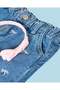 Infant Girls Blue Embellished Wideleg Jeans With Headband - 3