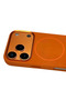 Shopilke iPhone 17 Pro Luno Leather Magsafe Cover (195901) - Orange - 3