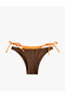 Color Contrast Double Waist Layered Drawstring Bikini Bottom