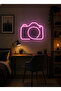 Kamera Figürlü LED Neon Tablo | Pembe Aydınlatmalı Dekor | Fotoğrafçı Hediyesi