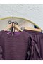 Eleni Suit with Ruffled Sleeves and Voile Skirt-En842 Plum - 3