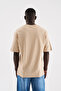 Men's Basic Relaxed Slim Cotton T-Shirt Beige - 5