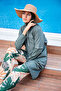 Parachute 3-Piece Khaki Leaf Patterned Full Covered Hijab Swimsuit - 3-Piece Set M2261 - 5