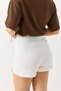 Women's white skort with gold buckle detail - 5