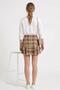 Women's Plaid Design Chiffon Mini Skirt Beige - 3