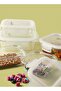 6 Piece Borosilicate Glass Food Container Set - Airtight Lids - Lunch Box - Rectangle + Square - 4