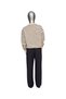 Girl's Beige Striped Navy Blue Bowknot Tracksuit Set-Jlb-1189 - 2
