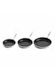 X Mauviel 3-Ply Stainless Steel 3-Pan Set 20-24-28 cm Thermolon Ceramic Surface