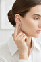 White Color Bow Design Forged Textured Women's Earrings - 3
