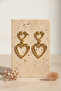Women's Yellow Color Double Heart Dangle Brass Earrings - 5