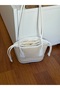 Drawstring Canvas and Leather Detailed Women's Shoulder Bag - 3