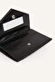Women's Faux Leather Black Wallet I1084Axns - 3