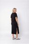 Women's Black Plus Size Oysho Fabric Blouse Skirt Double Set Hzl26W-Zss110981 - 3