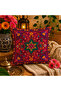Colorful Bohemian Ethnic Floral Patterned 4-Piece Throw Pillow Cover 43X43 cm Double-Sided Digital Printing - 4
