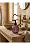 Striped Round Black Pump Glass Liquid Soap Dispenser - 500ml - 16X10X10 cm - 3