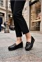35440 Comfortable Flexible Stone Buckle Detailed Thick Sole Women's Ballerinas - 2