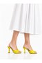 Women's Yellow Patent Leather Heeled Slippers Open Toe Shiny Surface Stylish Evening Dress Casual Use Summer Shoes - 2