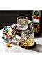 Crystal Glasses with Coasters, Rotatable Drinking Glass Set of 4, Hand-Painted, Embossed Cup - 5
