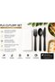 Black PLA Cutlery Set with Napkin, Pack of 10, Reusable Fork Spoon Knife Combo for Parties, Travel, Catering, Picnic & Food Serving Use - 2
