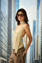 Yellow Brown Polka Dot Top with Scarf Detail - 3