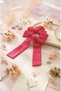 Fuchsia Scrunchie with Embroidered Bow and Tail - 2
