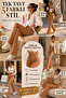 Leggings Women's Cotton Knitted Spanish Leg High Waist Black, Beige - 3