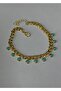 Flow Gold Color Blue Beads Bracelet 18+4 cm - 3